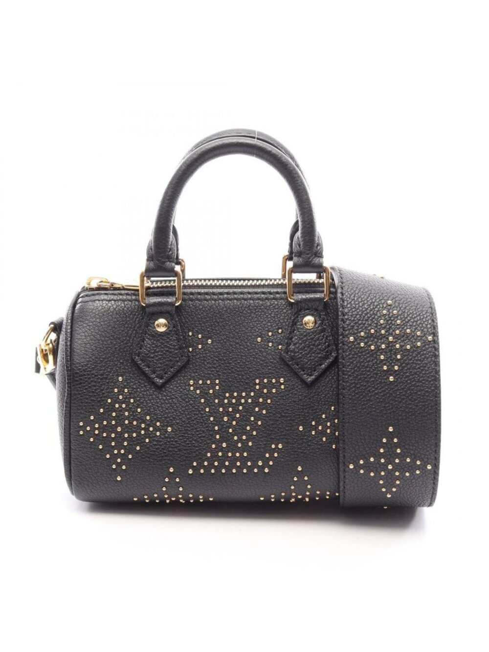 Louis Vuitton Handbag Nano Speedy 2-Way Noir Leather